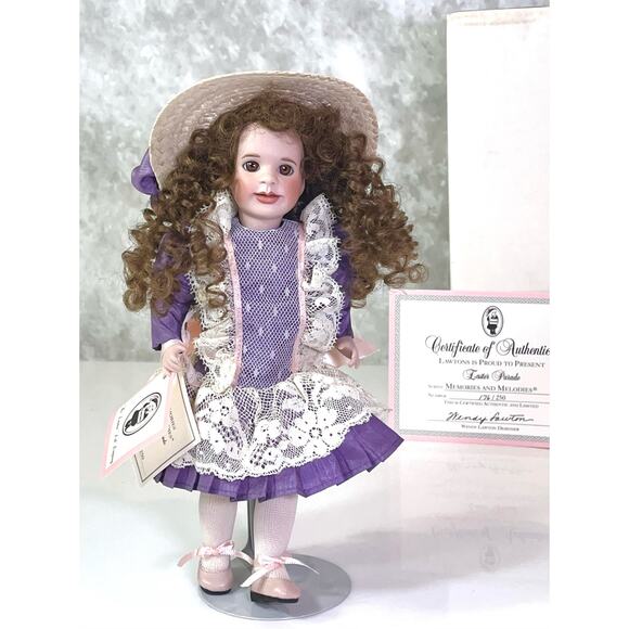 VTG Wendy Lawton Easter Parade PORCELAIN DOLL 9" Melodies & Memories LE #176/250 - Picture 9 of 13